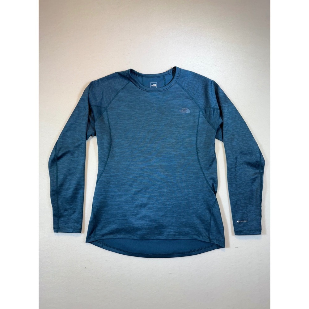 The North Face Mens Long Sleeve FlashDry Top Athletic Shirt Blue Large